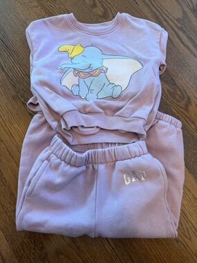 GAP Lavender Dumbo Sweatshirt and Jogger Set